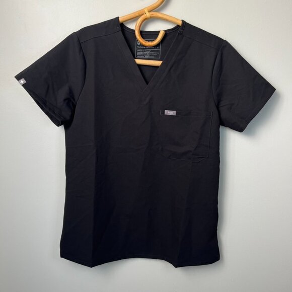Figs Catarina One-Pocket Scrub Top Black Women's Small NWT - Picture 6 of 9